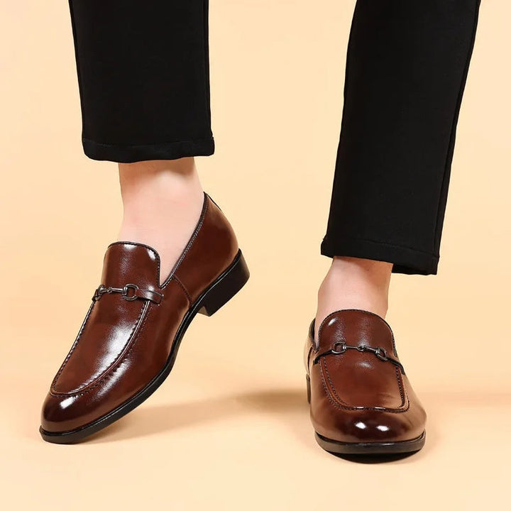 Mens Leather Loafers Slip-On Classic Fit