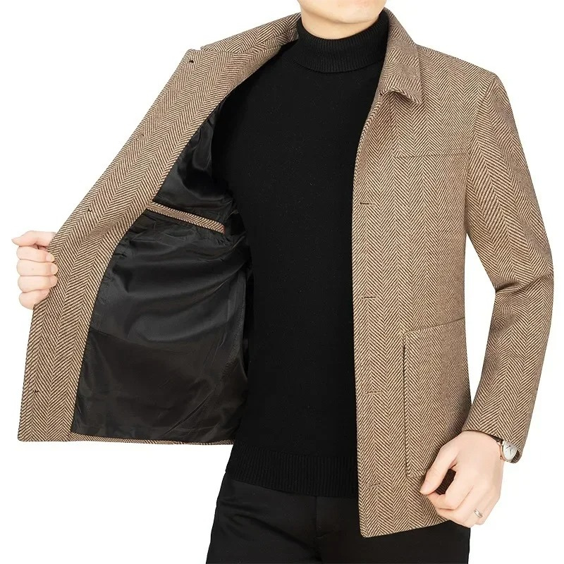 Mens Blazer Textured Pattern Classic Fit - BritishMode