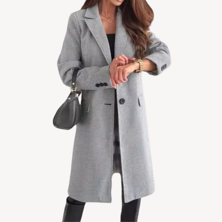 Womens Wool Blend Coat Relaxed Fit with Pockets