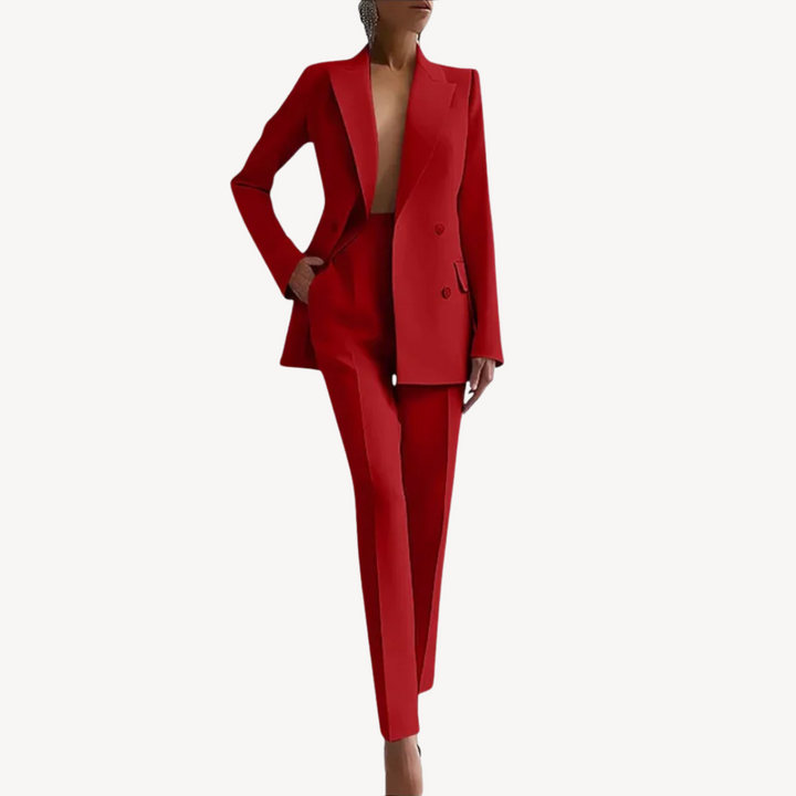Womens Business Suit Set Fabric Tailored Fit