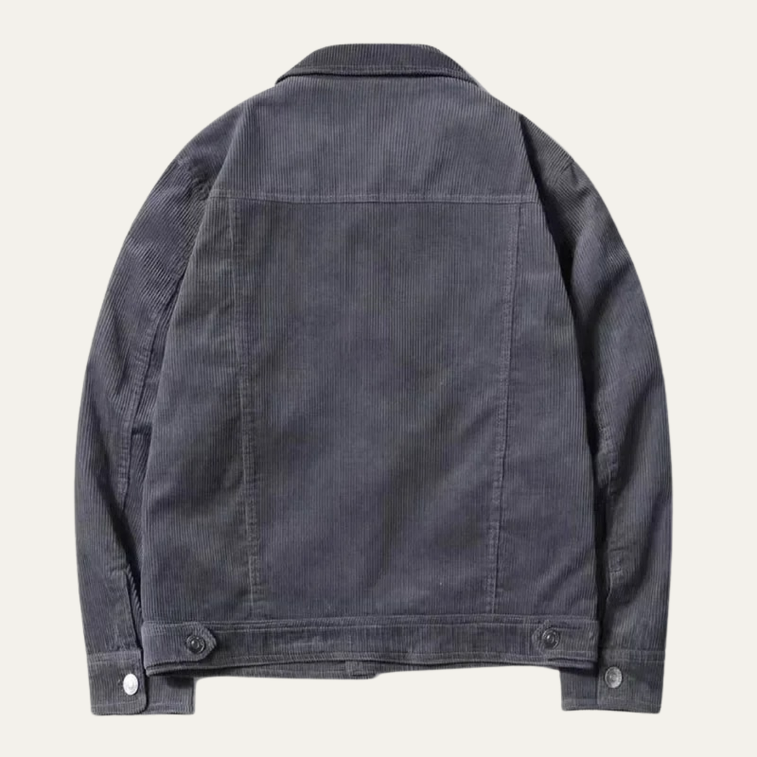 Mens Corduroy Trucker Jacket Classic Fit Chest Pockets