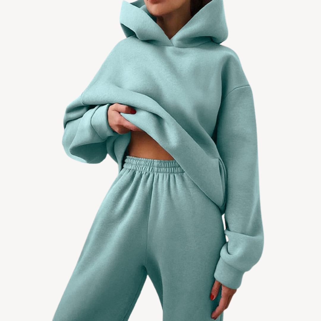 Womens Hoodie and Sweatpants Set Cotton Relaxed Fit