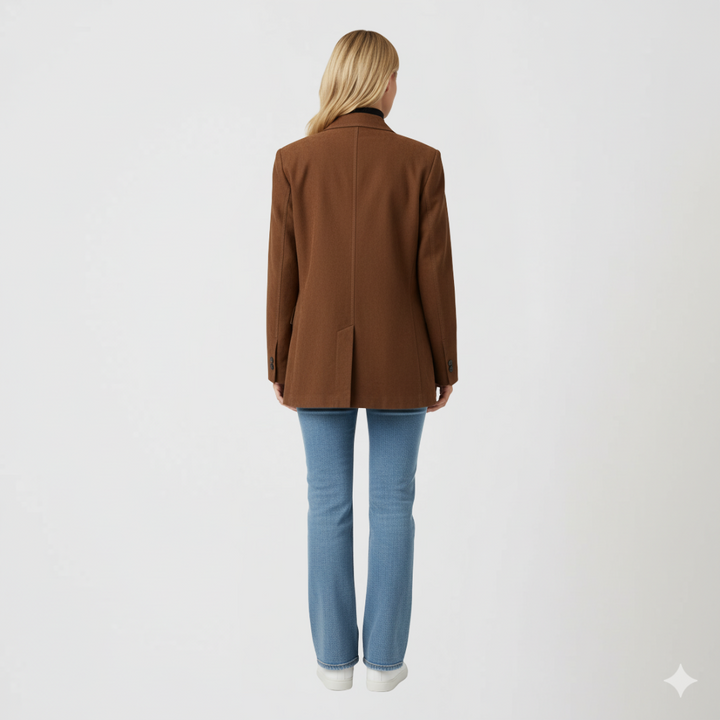 Womens Oversized Autumn Jacket Button-Up with Pockets