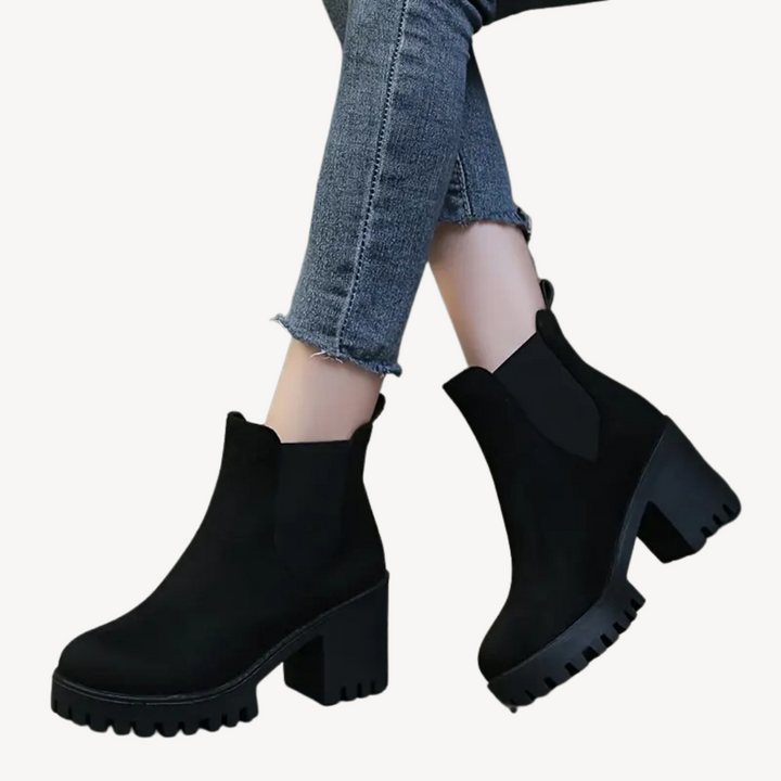 Womens Orthopedic Ankle Boots Chunky Heel Comfortable Fit - BritishMode
