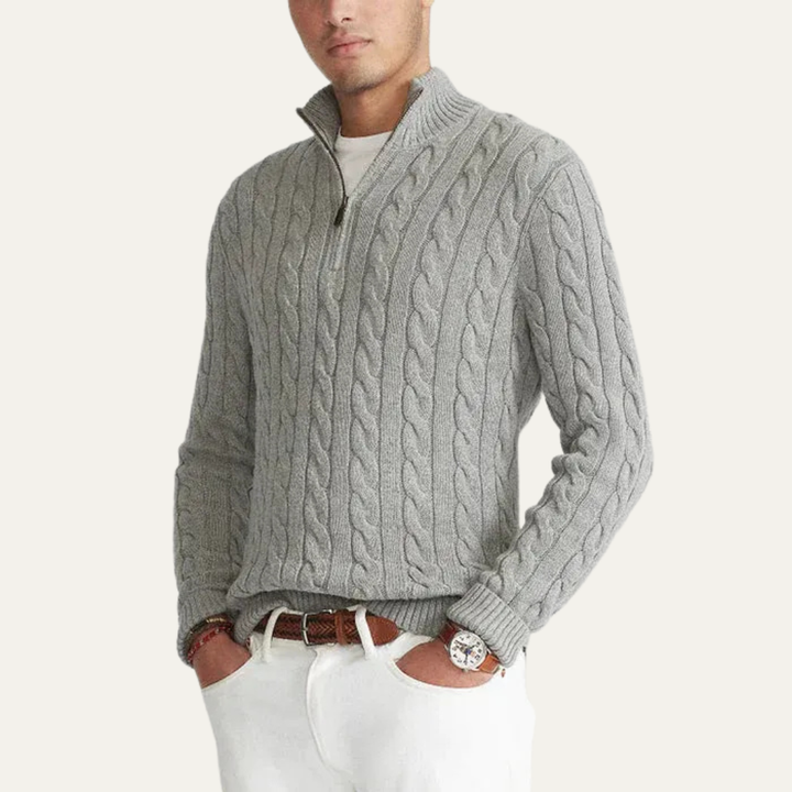 Mens Sweater Heavy Cable Knit Design