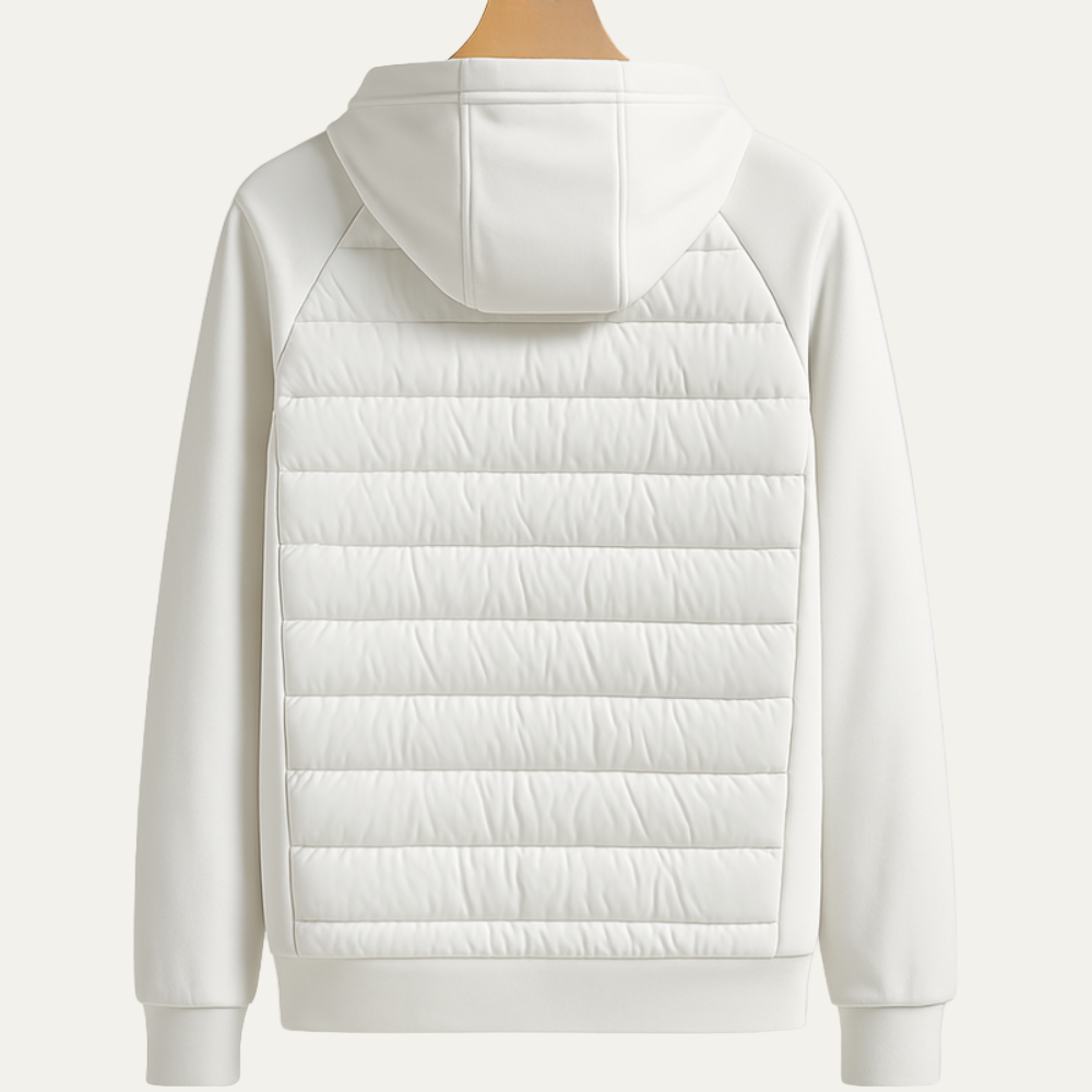 Mens Quilted Hybrid Jacket with Hood