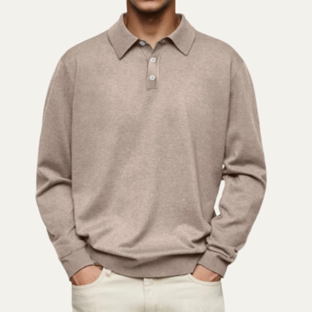 Mens Polo Sweater Knit Refined Fit