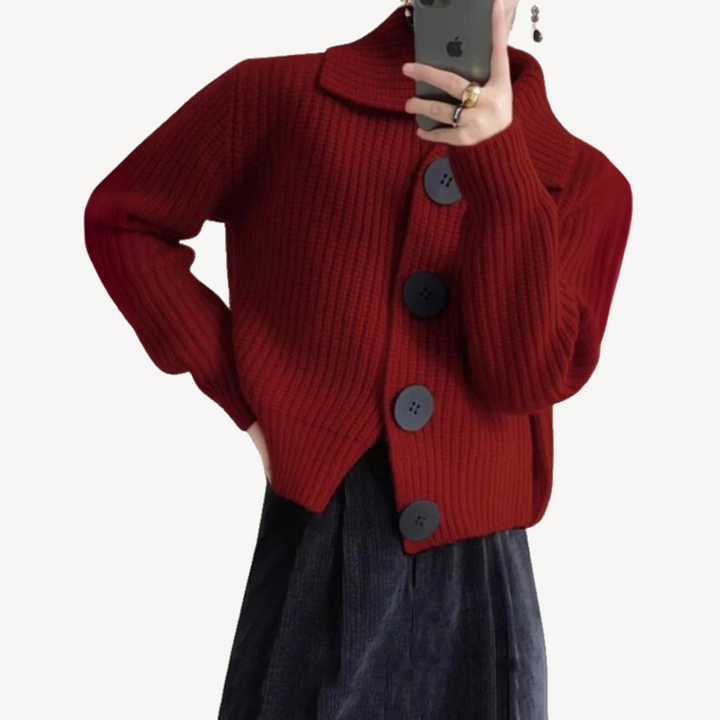 Womens Knit Cardigan with Peter Pan Collar