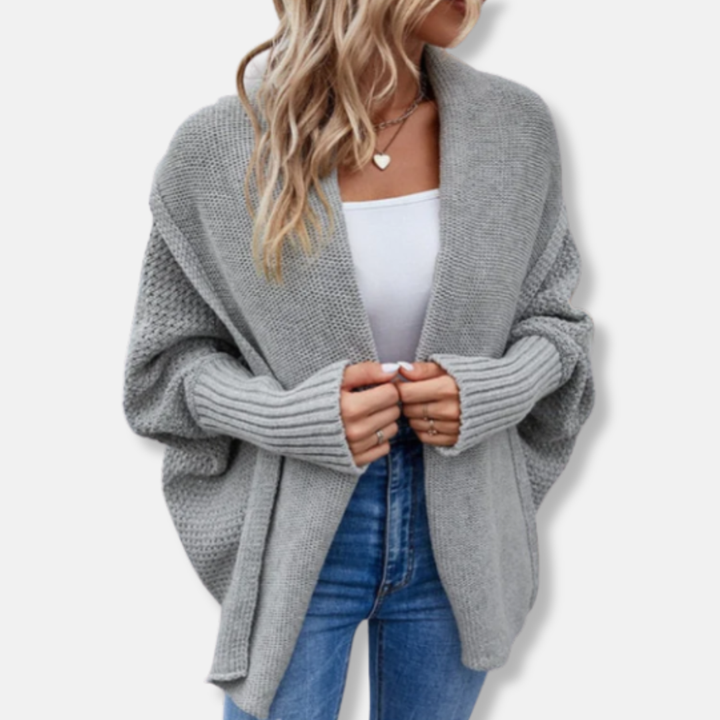 Womens Oversized Cardigan Chunky Knit Ribbed Cuffs