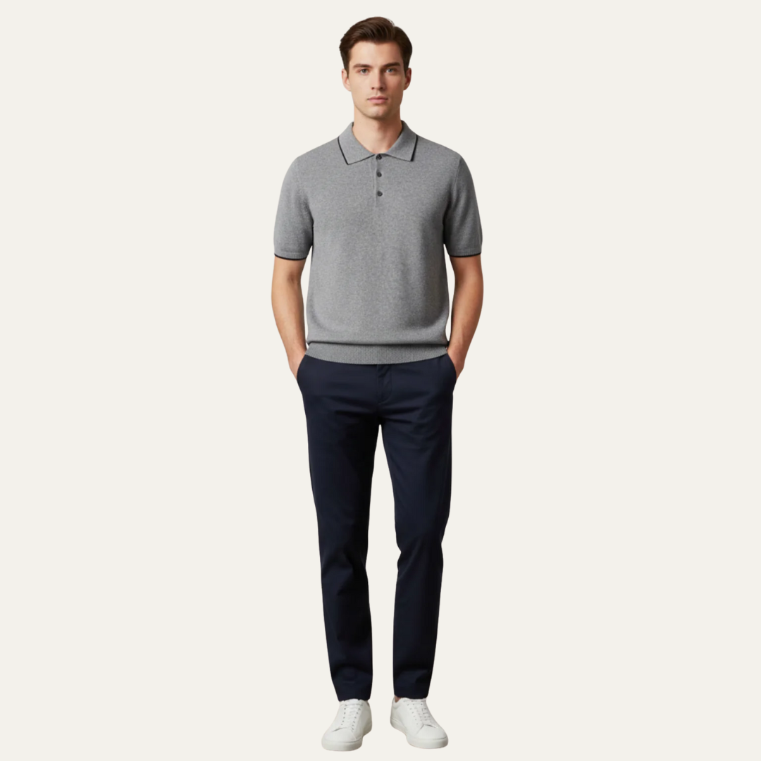 Mens Polo Shirt Structured Collar Classic Fit