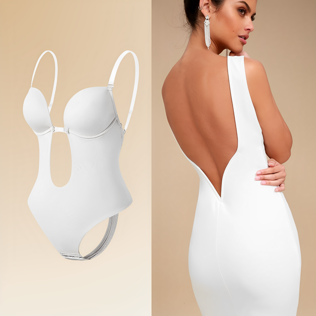 Womens Bodysuit Bra Low Back Stretch Fit