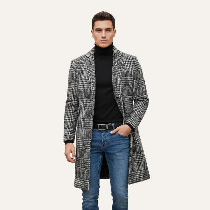 Mens Topcoat Wool Blend Classic Fit - BritishMode