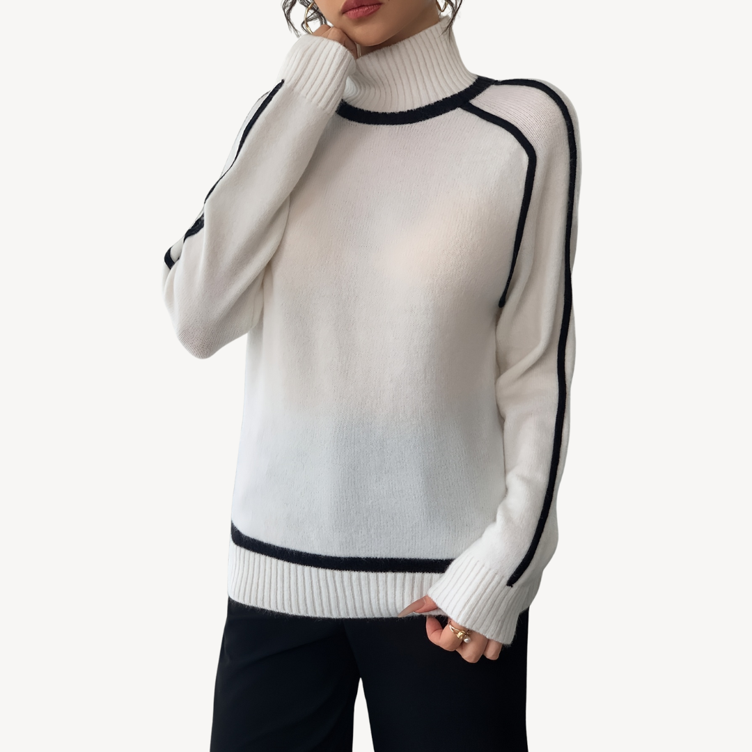 Womens Ribbed Knit Sweater Turtleneck Slim Fit