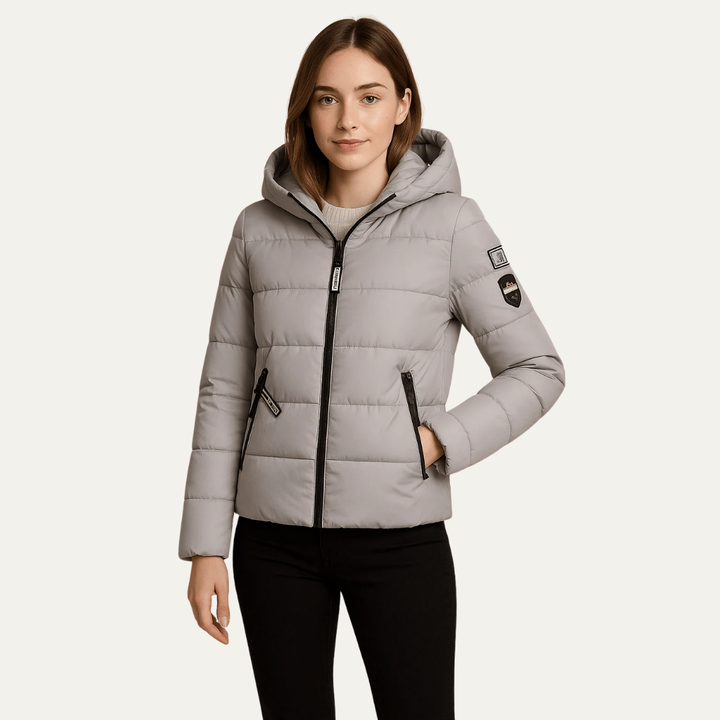 Womens Hooded Puffer Jacket Sporty Fit
