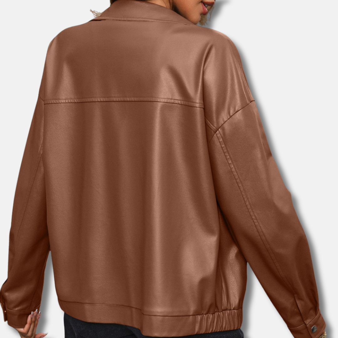 Womens Bomber Jacket Cropped Relaxed Fit