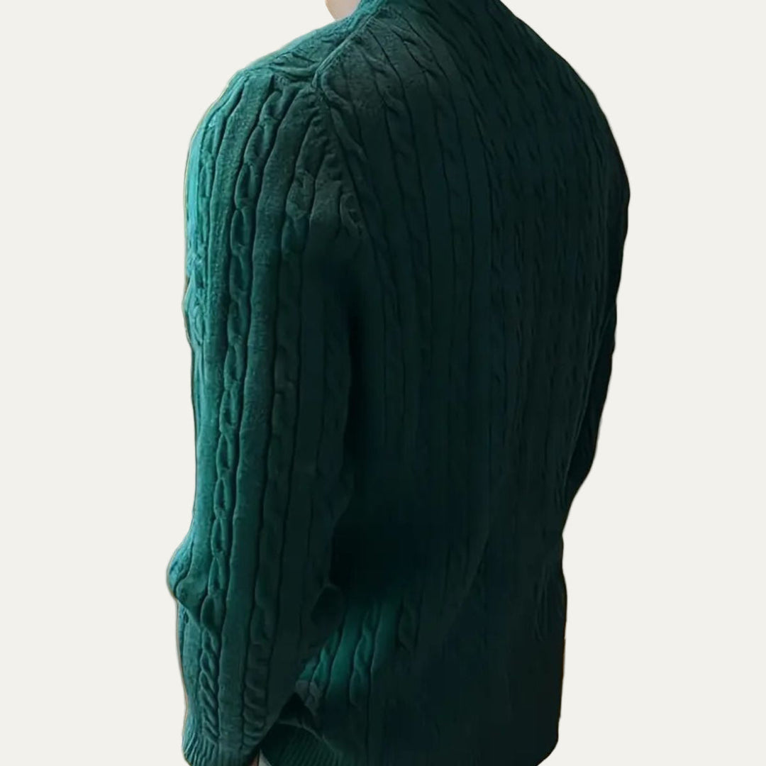 Mens Sweater Cable Knit Classic Fit