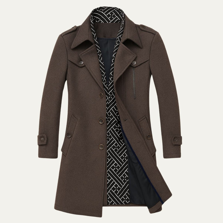 Mens Tailored Coat Wool Blend Slim Fit