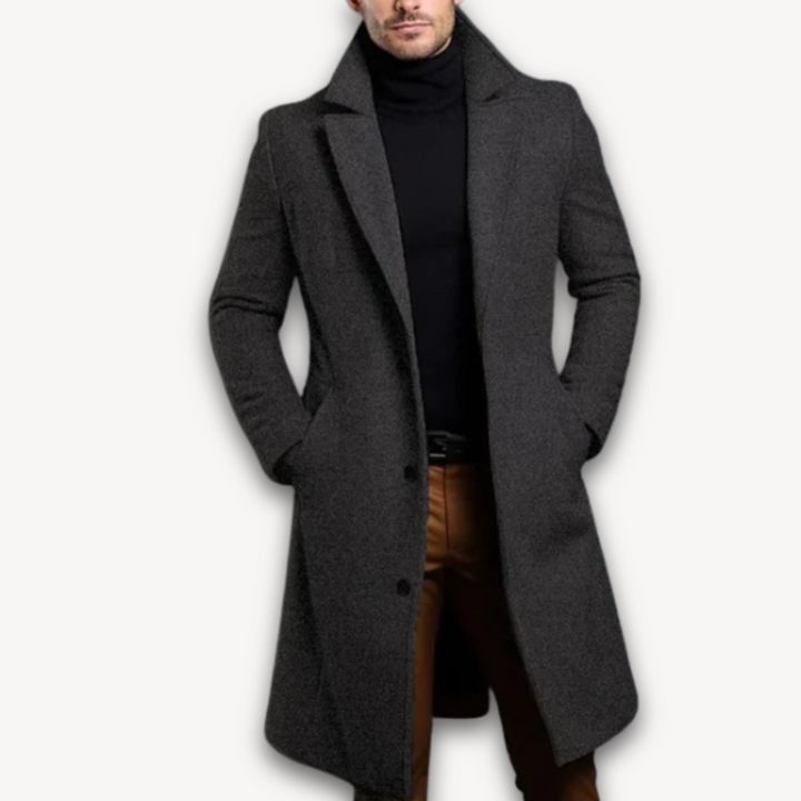 Mens Wool Blend Overcoat Formal Slim Fit
