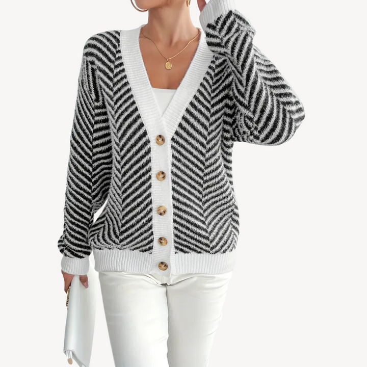 Womens Knit Cardigan Full Zip Fleece Lined