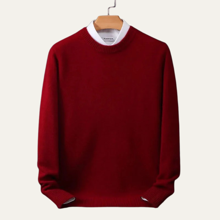 Mens Knit Sweater Round Neck Classic Fit