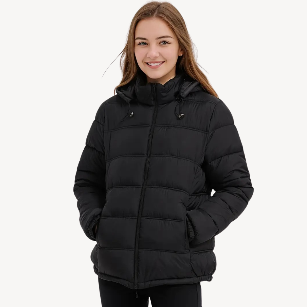 Womens Puffer Jacket with Hooded Design