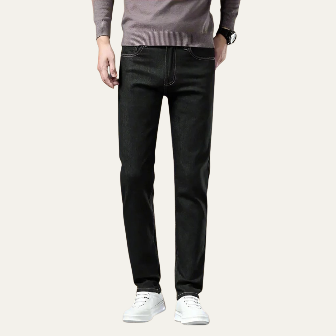Mens Denim Jeans Stretch Classic Straight Fit