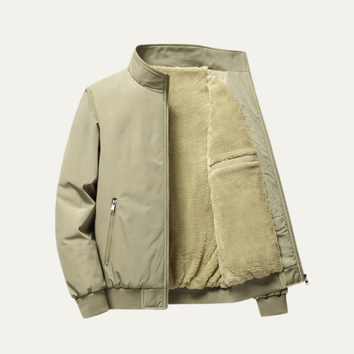 Mens Flight Jacket Faux Fur Lined Warm Fit