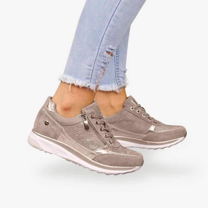 Womens Orthopedic Wedge Sneakers Suede Comfortable Fit