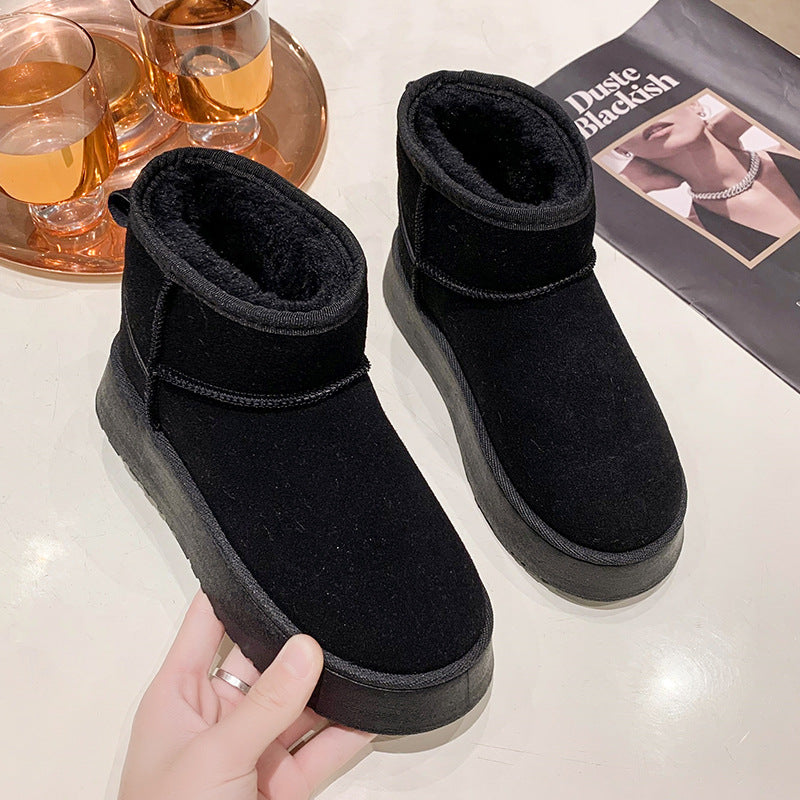 Womens Leather Winter Outdoor Snow Boots