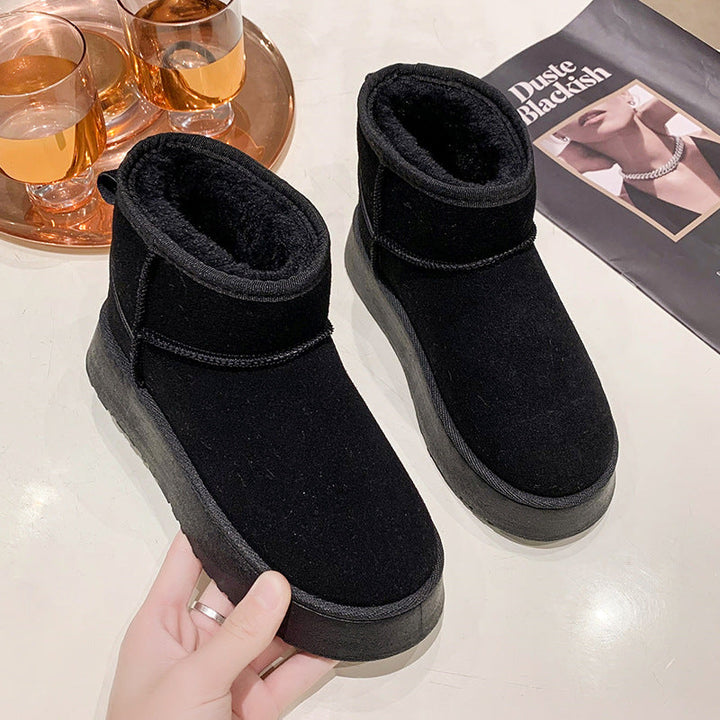 Womens Leather Winter Outdoor Snow Boots