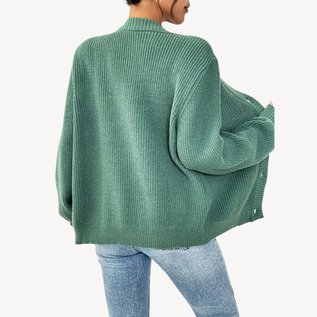Womens Cardigan Sweater V-Neck Drop Shoulder