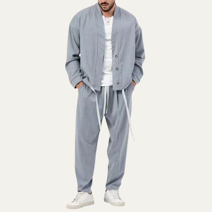 Mens Two-Piece Loungewear Set Relaxed Fit