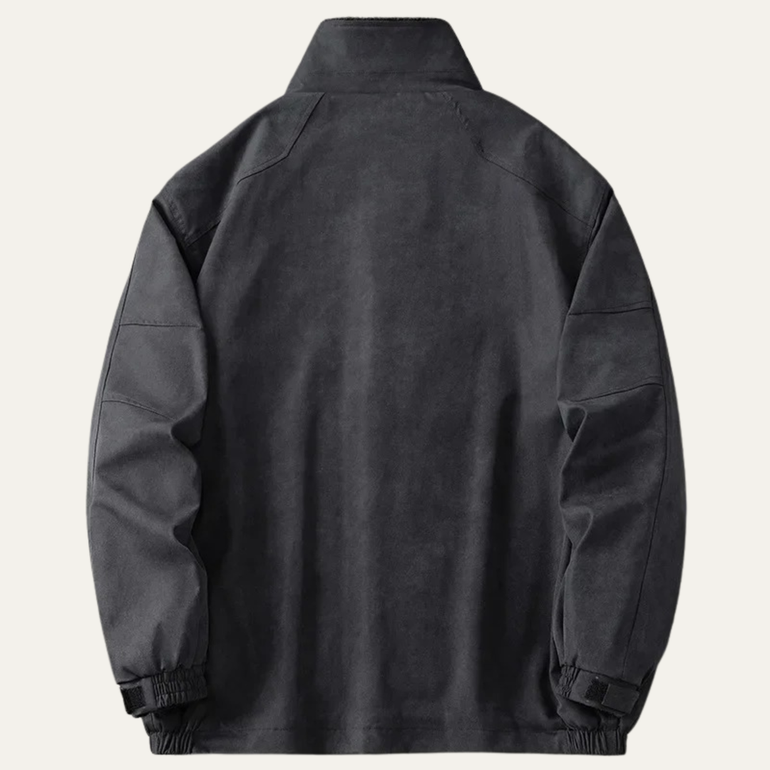 Mens Suede Jacket with Fleece Lining Vintage Style