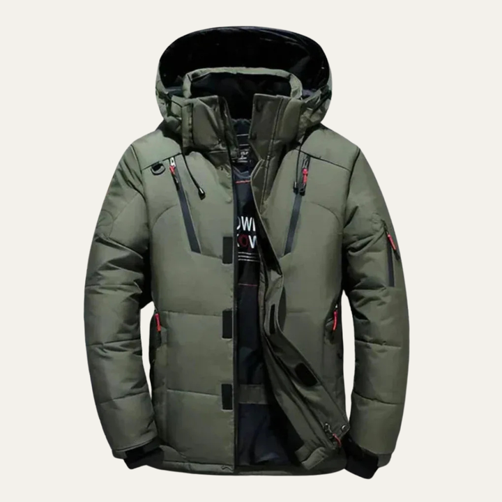 Mens Outdoor Jacket Padded Hooded Warm