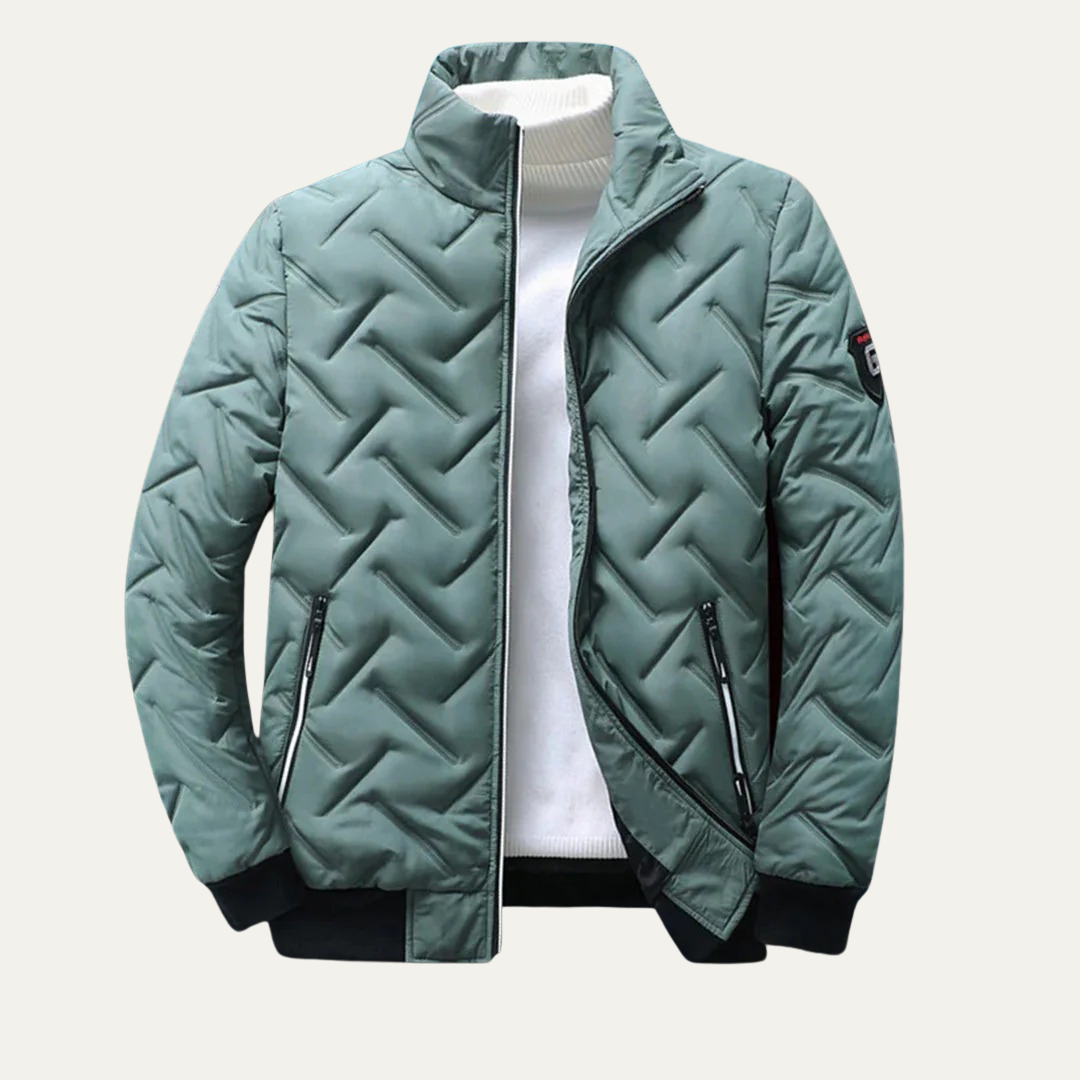 Mens Quilted Puffer Jacket Hooded Slim Fit