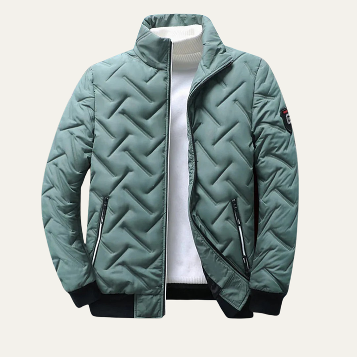 Mens Quilted Puffer Jacket Hooded Slim Fit