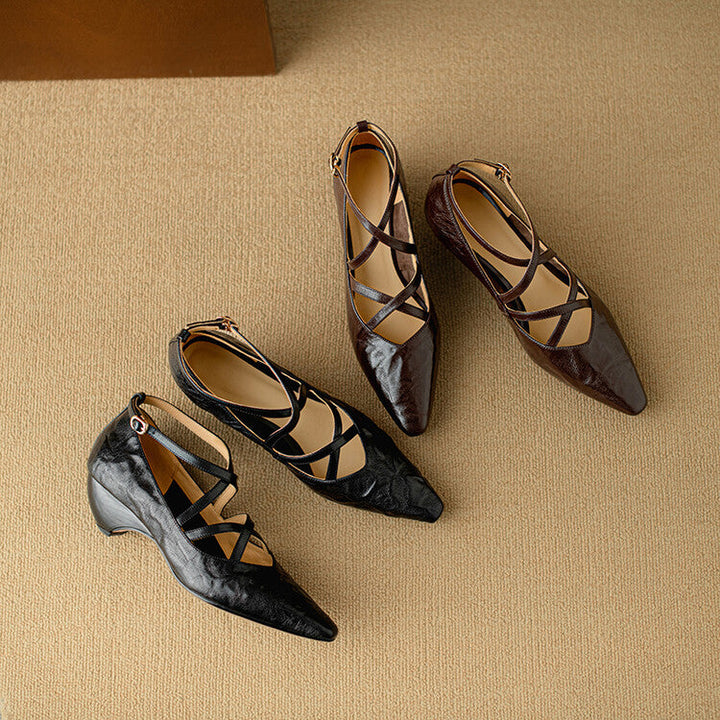 Womens Genuine Leather Heels Classic Fit