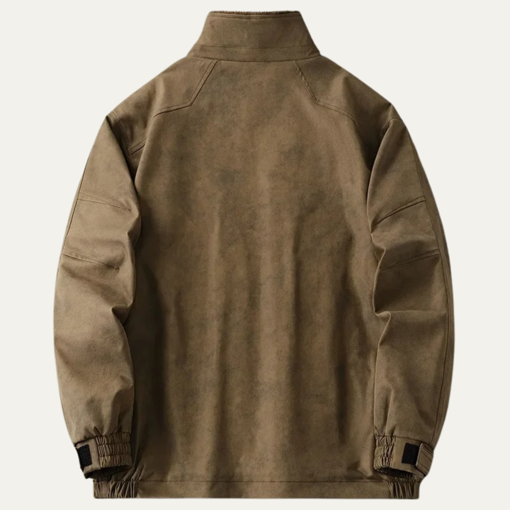 Mens Suede Jacket with Fleece Lining Vintage Style