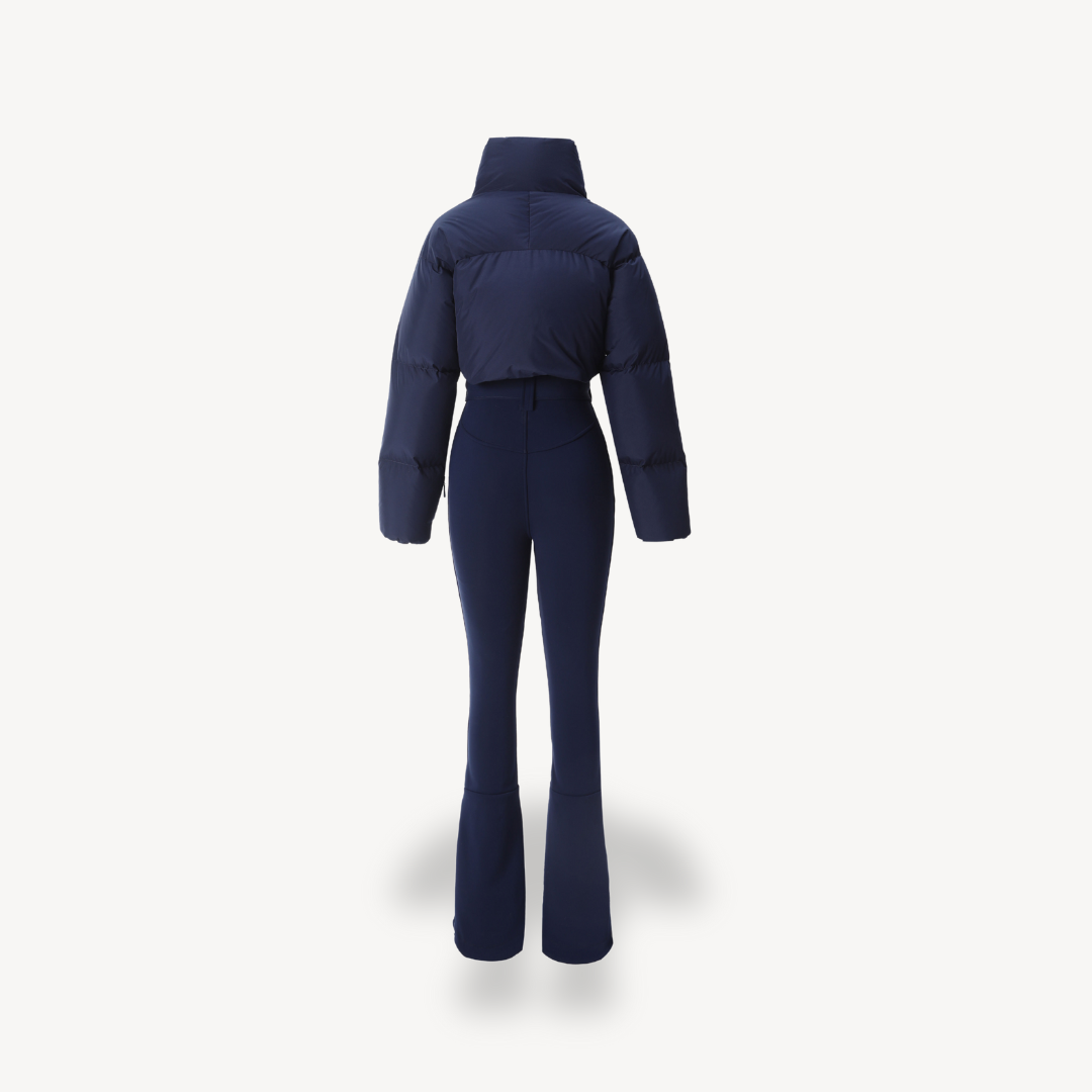Womens Puffer Jacket with Belted Waist Slim Fit