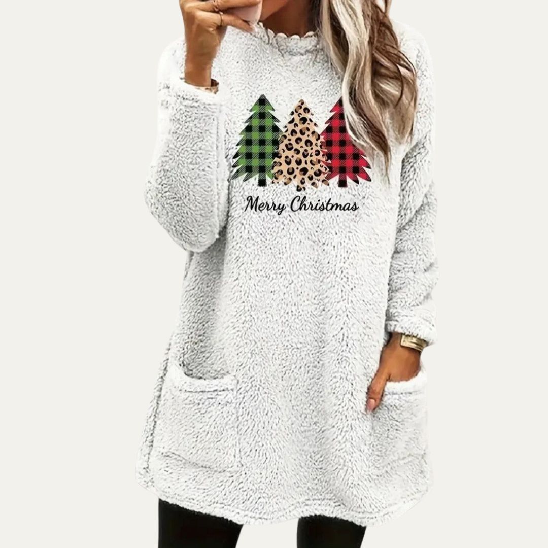 Womens Sherpa Lounge Top Fuzzy Soft Relaxed Fit - BritishMode