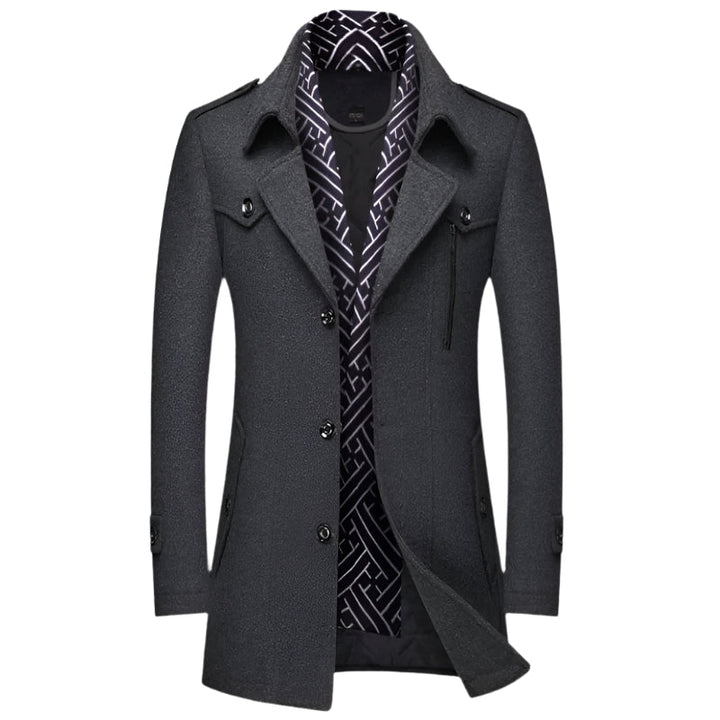 Mens Tailored Coat Wool Blend Slim Fit