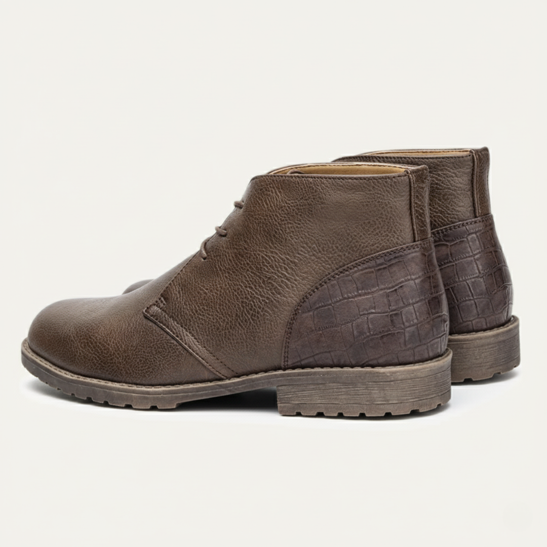 Mens Leather Boots Classic Retro Style