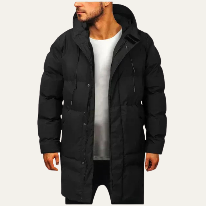 Mens Longline Puffer Coat Insulated Warm