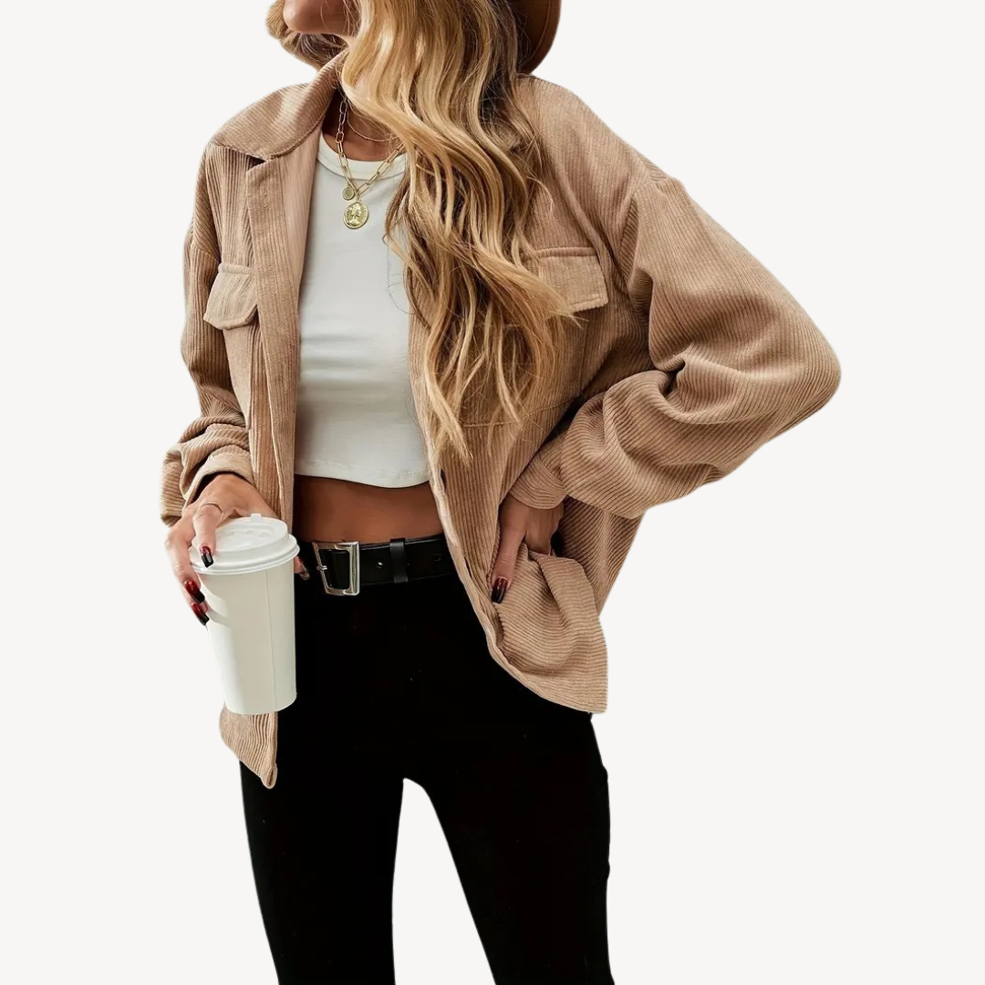 Womens Corduroy Jacket Button-Down Fit