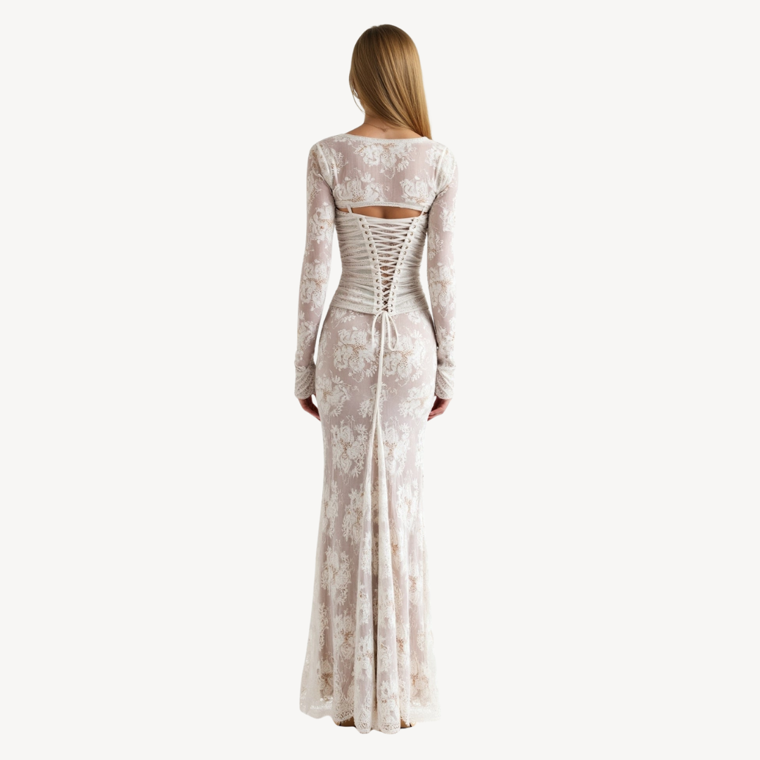 Womens Lace Dress with Long Sleeve