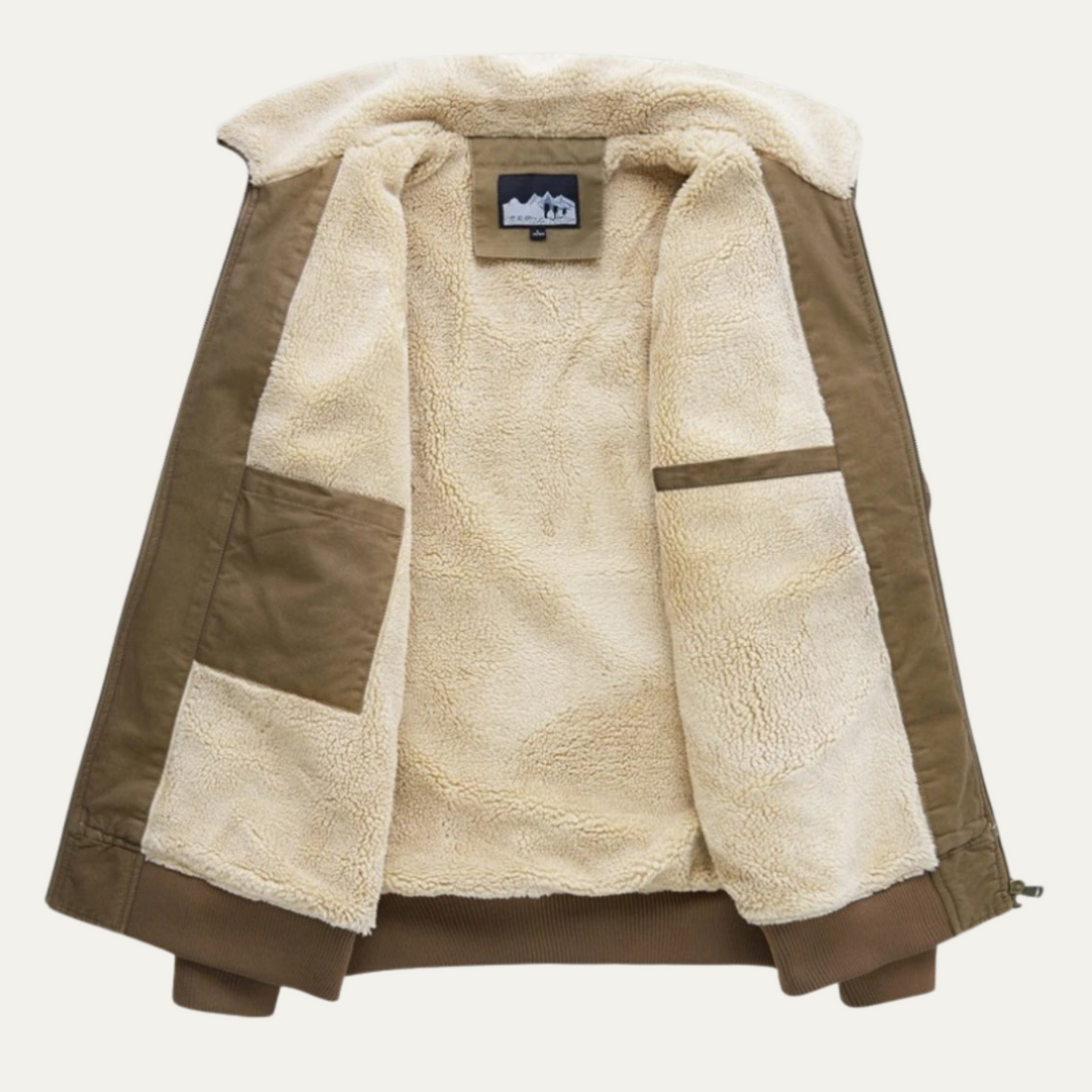 Mens Fleece Bomber Jacket Warm Winter Fit