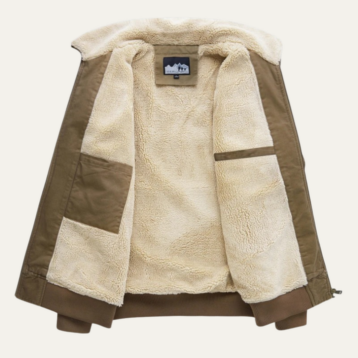 Mens Fleece Bomber Jacket Warm Winter Fit