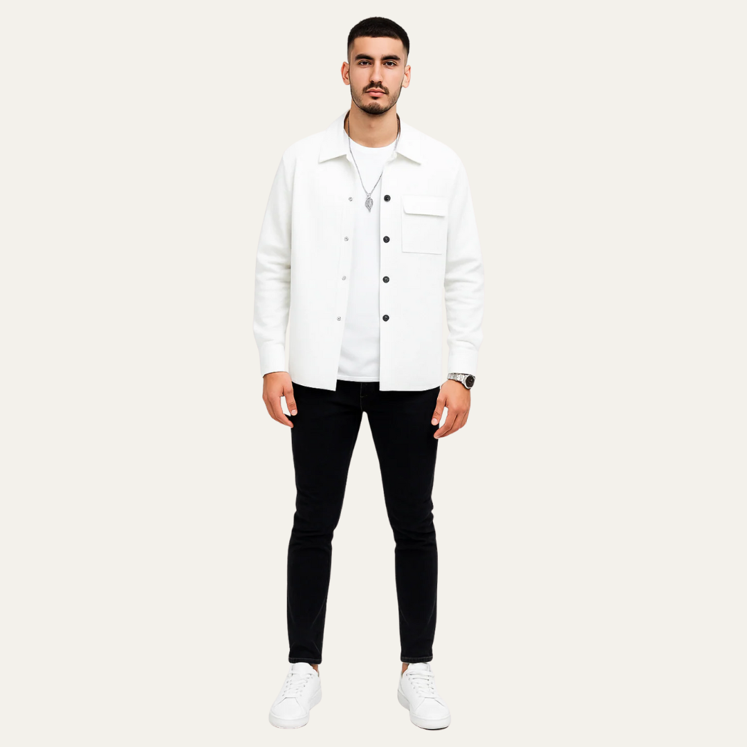 Mens Quilted Shacket Textured Fit