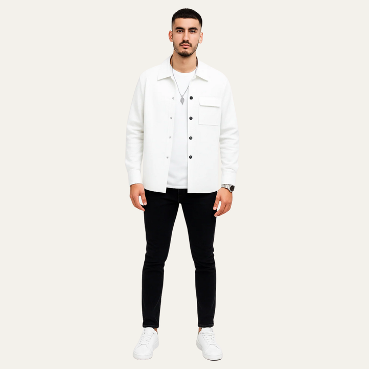 Mens Quilted Shacket Textured Fit