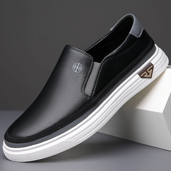 Mens Slip-On Loafers Leather Casual Sneakers